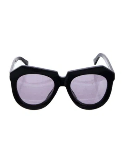 Pre-owned Karen Walker Square Tinted Sunglasses In Black
