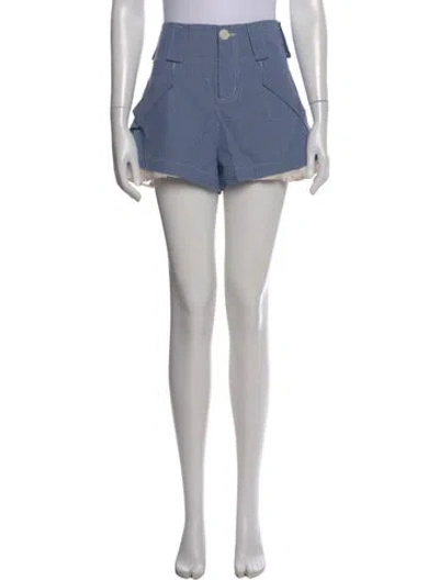 Pre-owned Karen Walker Striped Mini Shorts In Blue