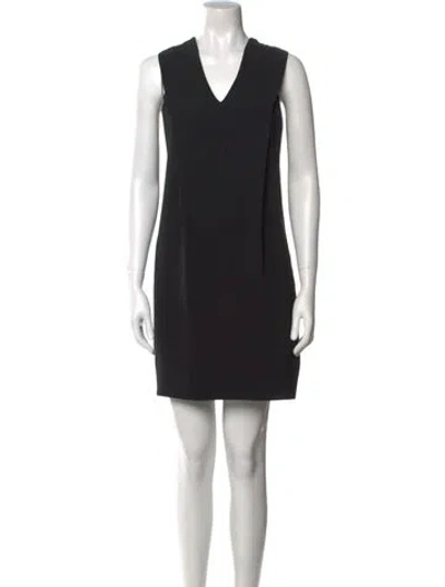 Pre-owned Karen Walker V-neck Mini Dress In Black