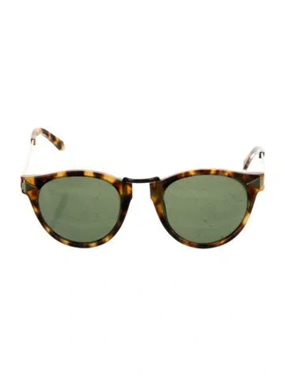 Pre-owned Karen Walker Wayfarer Tinted Sunglasses In Brown
