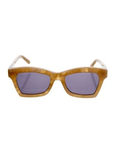 Pre-owned Karen Walker Wayfarer Tinted Sunglasses In Brown