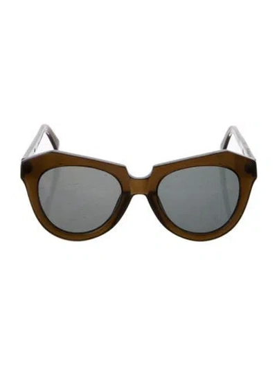 Pre-owned Karen Walker Wayfarer Tinted Sunglasses In Brown