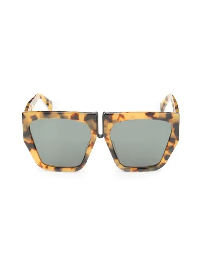 Karen Walker Women's Double Trouble B 57mm Square Sunglasses In Tortoise