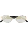 Karen Wazen Pam Oval-frame Sunglasses In Gold
