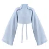 Kargede Women's Blue Rib Knit Jumper – Oversized Fit, Cropped Length In Blue