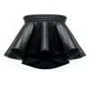 Kargede Women's Black Designer Leather Crop Top - Structured In Black