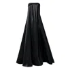 Kargede Women's Black Satin Maxi Dress – Long Silky Designer Gown In Black