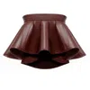 Kargede Women's Brown Designer Leather Crop Top - Structured In Brown