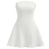 Kargede Women's White Knit Mini Dress – Sleeveless, Flared Hem In White