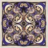 Kargede Women's Black Designer Silk Scarf – Gold & Purple, Square Art In Black