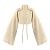 Kargede Women's Neutrals Beige Rib Knit Jumper – Oversized Fit, Cropped Length In Beige