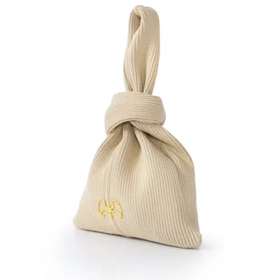 Kargede Women's Neutrals Beige Knit Tote Bag – Minimalist, Designer Bag In Sand