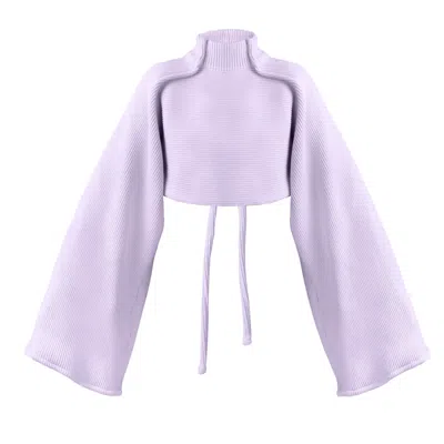 Kargede Women's Pink / Purple Lilac Rib Knit Sweater – Oversized Fit, Cropped Length In Pink/purple
