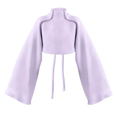 Kargede Women's Pink / Purple Lilac Rib Knit Jumper – Oversized Fit, Cropped Length In Pink/purple