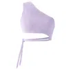 Kargede Women's Pink / Purple Lilac Knit Crop Top – One Shoulder, Asymmetrical In Pink/purple