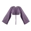 Kargede Women's Pink / Purple Purple Cropped Cardigan – Oversized Fit, Long Sleeves In Pink/purple
