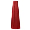 Kargede Women's Red Linen Maxi Dress – Designer Strapless Gown With Pleated Detail In Red