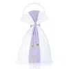Kargede Women's White / Pink / Purple White Lilac Knit Tote Bag – Designer Bag For Gifting