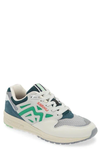 Karhu Gender Inclusive Legacy 96 Trainer In Lily White/ Island Green