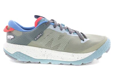 Pre-owned Karhu Men's  Ikoni Trail 1.0 Wr Sneakers In Oil Green/mineral Blue In Multi