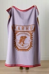 Karhu Patterned Wool Throw Blanket In Purple