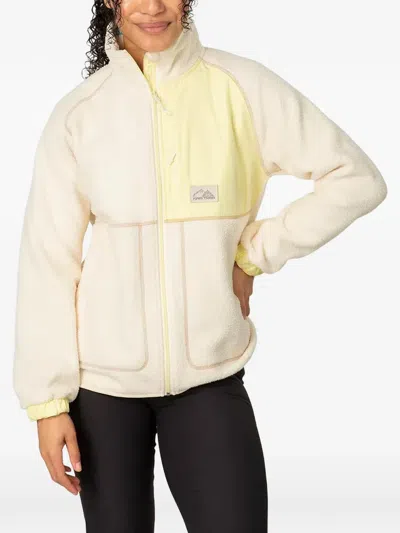 Kari Traa Emma Fleece-texture Panelled Zip-up Sweatshirt In White