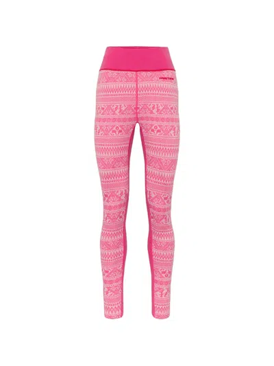 Kari Traa Fair-isle Pattern Performance Leggings In Pink