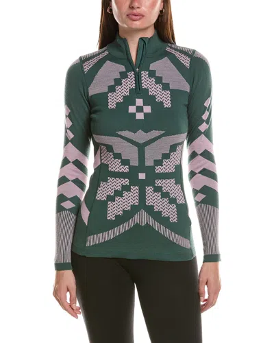 Kari Traa Faith Wool-blend 1/2-zip Pullover In Green