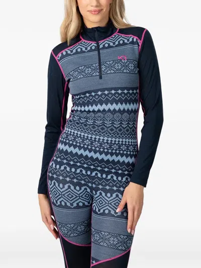 Kari Traa Live Half Zip Fair Isle-patterned Base Layer In Multi