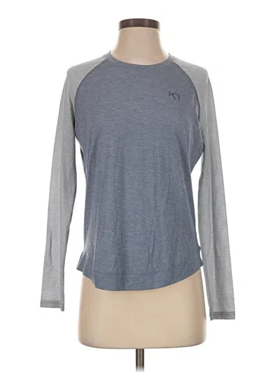 Pre-owned Kari Traa Long Sleeve Top Gray Crew Neck Tops