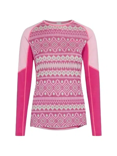 Kari Traa Malia Patterned Panelled T-shirt In Pink