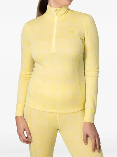 Kari Traa Patterned Half-zip Base-layer Top In Yellow