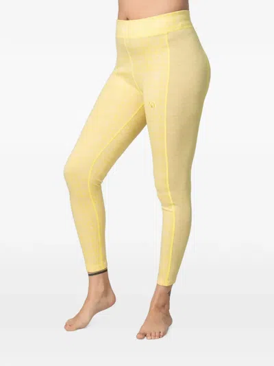 Kari Traa Rose Geometric-print Base-layer Trousers In Yellow
