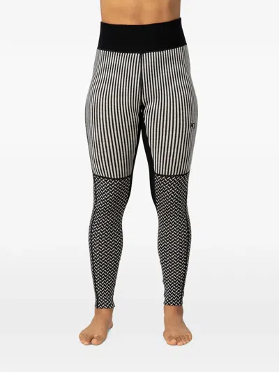 Kari Traa Smekker Striped Chevron-pattern Leggings In Black