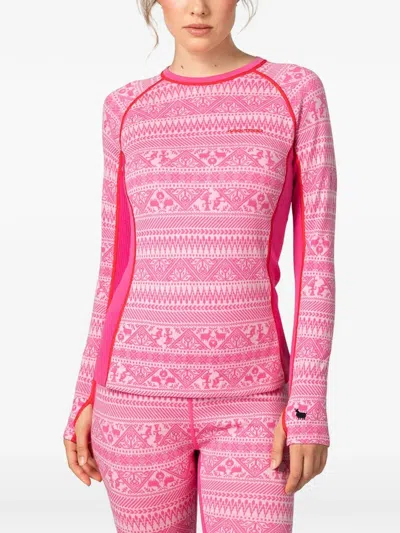Kari Traa Tale Geometric-pattern Base Layer Top In Pink