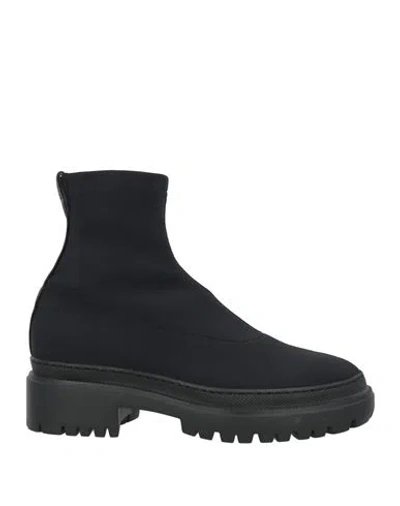 Karida Woman Ankle Boots Black Size 6 Leather, Textile Fibers