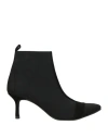 Karida Woman Ankle Boots Black Size 8 Leather, Textile Fibers
