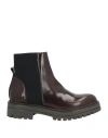 Karida Woman Ankle Boots Chocolate Brown Size 7 Leather, Textile Fibers In Brown