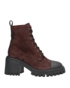 Karida Woman Ankle Boots Dark Brown Size 11 Leather In Brown