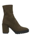 Karida Woman Ankle Boots Military Green Size 11 Textile Fibers In Green