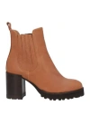 Karida Woman Ankle Boots Tan Size 10 Calfskin In Brown