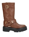 Karida Woman Boot Brown Size 8 Calfskin In Brown