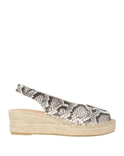 Karida Woman Espadrilles Black Size 6 Leather In Multi