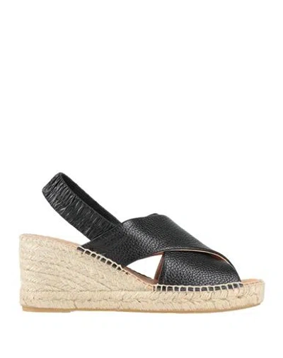 Karida Woman Espadrilles Black Size 7 Leather