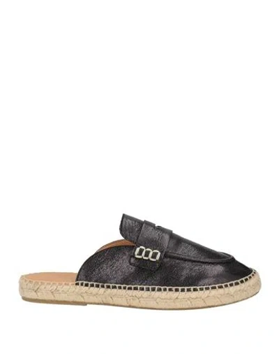 Karida Woman Espadrilles Black Size 8 Leather