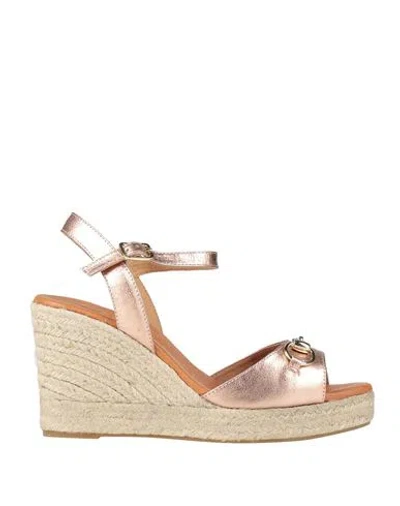 Karida Woman Espadrilles Copper Size 8 Leather In Orange