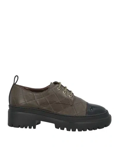 Karida Woman Lace-up Shoes Military Green Size 7.5 Leather