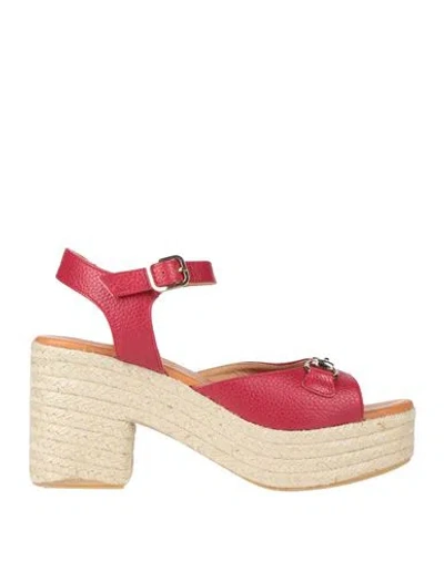 Karida Woman Sandals Burgundy Size 7 Leather In Brown