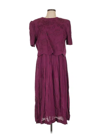 Pre-owned Karin Stevens Casual Dress In Burgundy