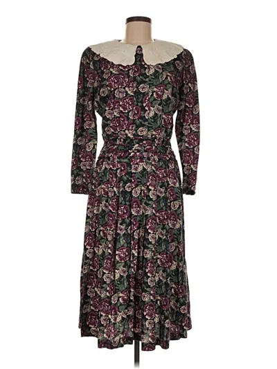 Pre-owned Karin Stevens Casual Dress In Burgundy